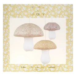 Meri Meri x Liberty Lanterns, Mushrooms – Set of 3 – NO LIGHT SOURCE INCLUDED