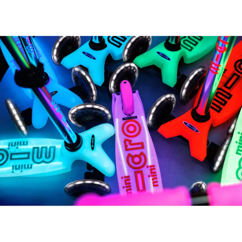 Micro Scooter, Mini Deluxe Glow LED Plus – Frosty Pink