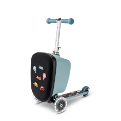 Micro Suitcase and Scooter in One - Junior Patch & Play - Frosty Blue