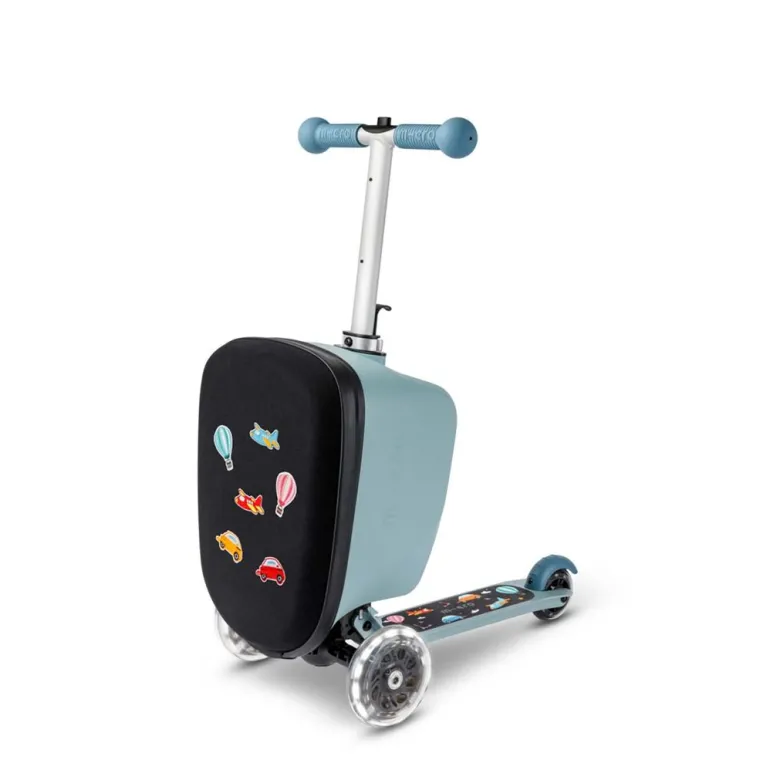 Micro Suitcase and Scooter in One - Junior Patch & Play - Frosty Blue