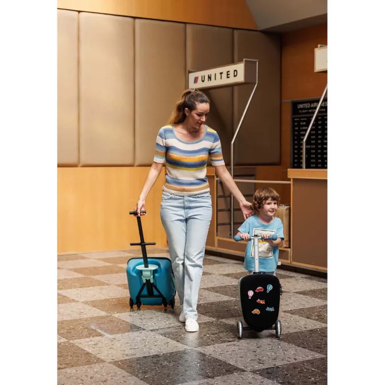 Micro Suitcase and Scooter in One - Junior Patch & Play - Frosty Blue