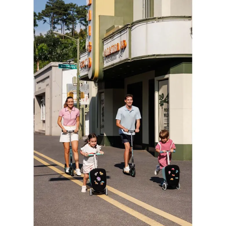 Micro Suitcase and Scooter in One - Junior Patch & Play - Frosty Blue