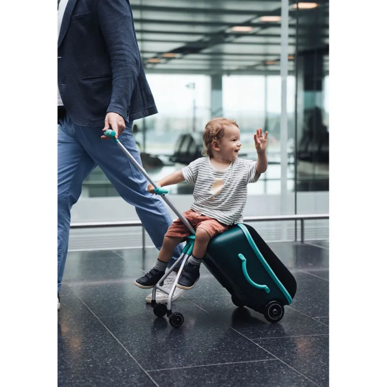 Micro Trolley Eazy Ride-On, Suitcase Kids Can Ride On - Forest Green
