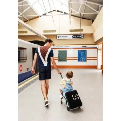 Micro Trolley Eazy Ride-On, Suitcase for Children to Sit On – Frosty Blue