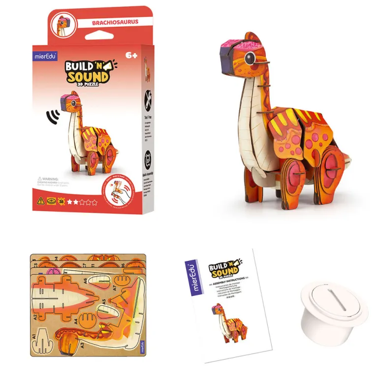 mierEdu 3D Puzzle with Sound, Brachiosaurus