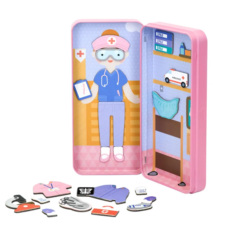 mierEdu, Magnetic Travel Set, Dress-Up Figures - Healthcare Worker