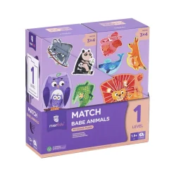 mierEdu, Puzzle 8x3 pcs - Step 1 - Animal Babies and Parents