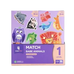 mierEdu, Puzzle 8x3 pcs - Step 1 - Animal Babies and Parents