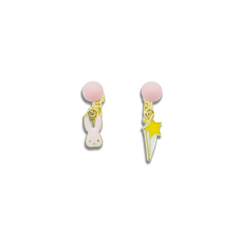 Milk x Soda Bubbles the Bunny Earrings for Kids with Screw Backs