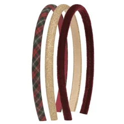 Mimi & Lula – 3 Headbands – Red Tartan Pony Pals