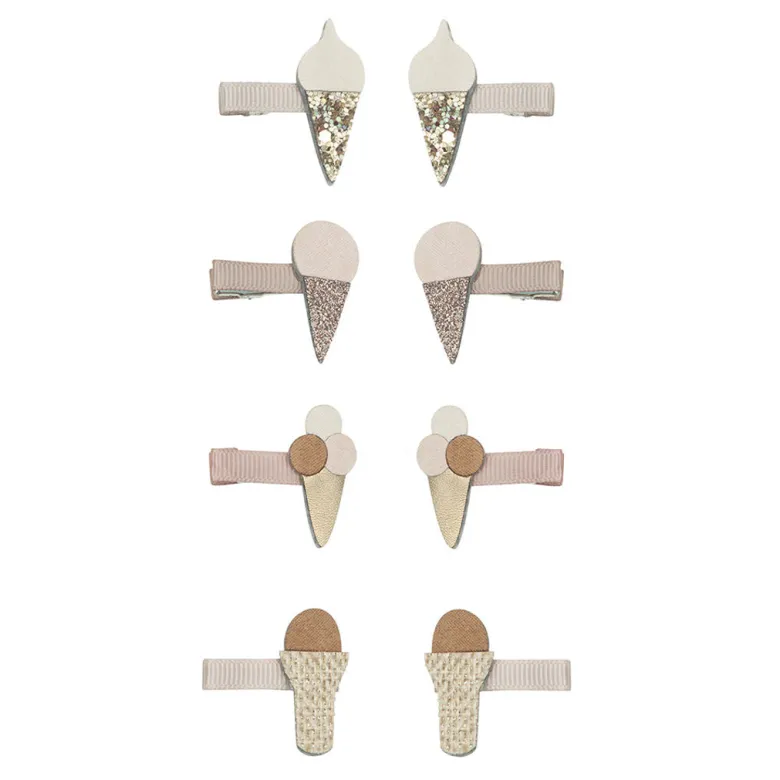 Mimi & Lula, 8 Hair Clips - Mini Ice Cream By The Seaside