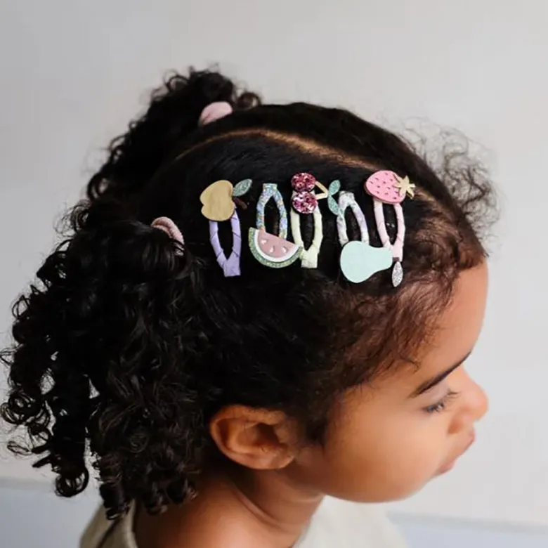 Mimi & Lula 5 Hair Clips, Fruit Salad Mini Snap Clips