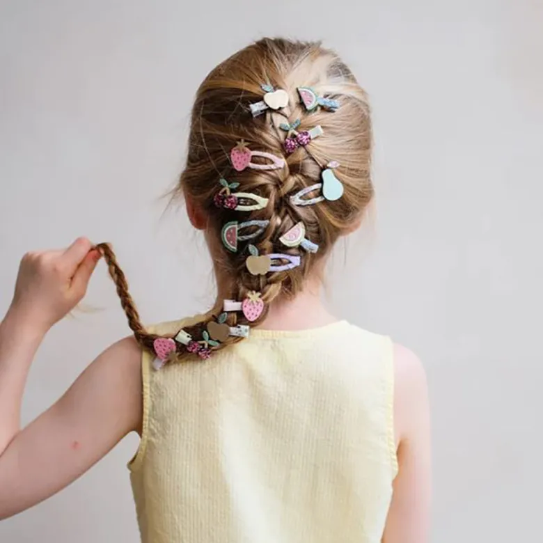 Mimi & Lula 5 Hair Clips, Fruit Salad Mini Snap Clips