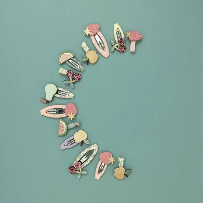 Mimi & Lula 5 Hair Clips, Fruit Salad Mini Snap Clips