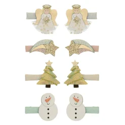 Mimi & Lula 8 Hair Clips, Mini Angel Christmas