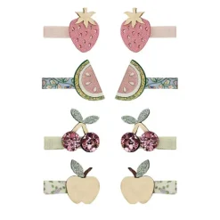 Mimi & Lula 8 Hair Clips, Mini Fruit Salad "Spring on the Farm" Collection