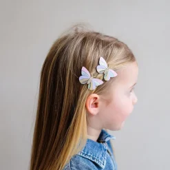 Mimi & Lula 2 Hair Clips, Striped Butterfly Bouquet