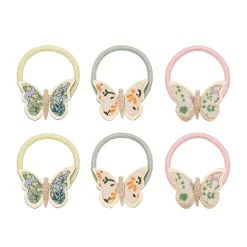 Mimi & Lula 6 Hair Elastics, Mini Floral Butterfly Spring on the Farm