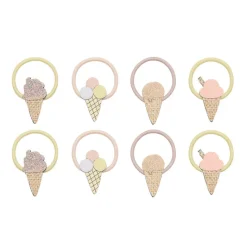 Mimi & Lula 8 Hair Ties, Mini Ice Cream Peaches and Cream