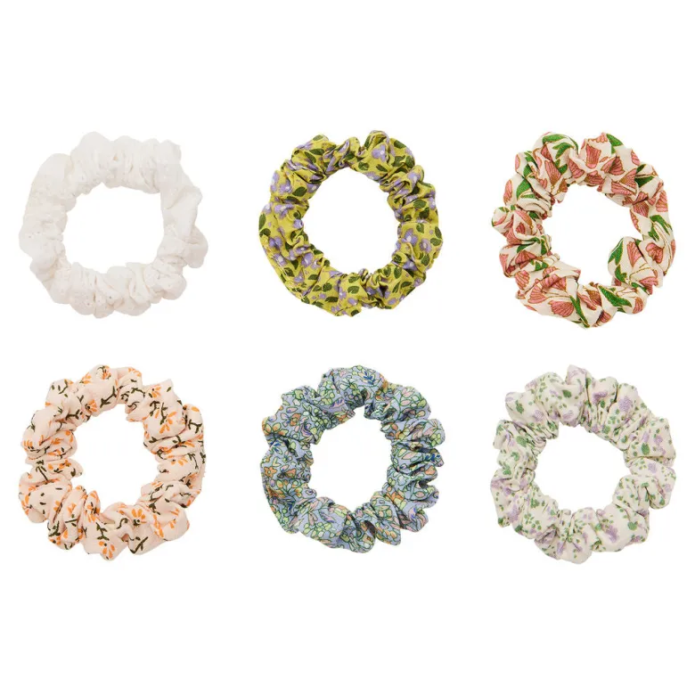 Mimi & Lula 6 Scrunchies, Floral Spring on the Farm