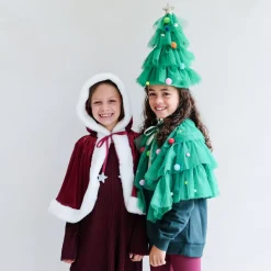 Mimi & Lula Cape, Green Christmas Tree