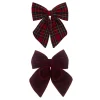 Mimi & Lula Hair Accessories, 2 Hair Bows - Red Tartan Agnes Pony Pals