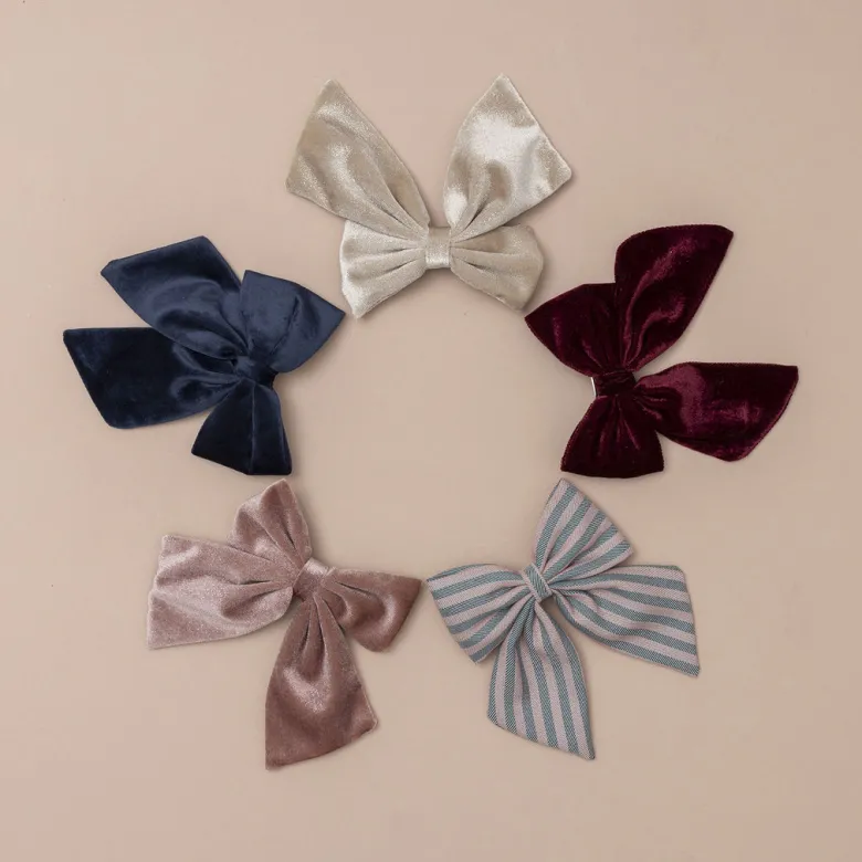 Mimi & Lula Hair Accessories, 2 Hair Bows - Red Tartan Agnes Pony Pals