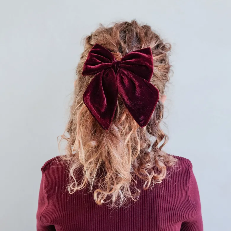 Mimi & Lula Hair Accessories, 2 Hair Bows - Red Tartan Agnes Pony Pals