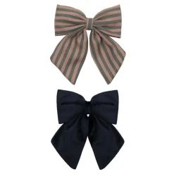 Mimi & Lula Hair Accessories, 2 Hair Bows - Stripe Agnes Pony Pals