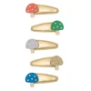 Mimi & Lula Hair Accessories, 5 Hair Clips - Mini Toadstool Mushroom Village