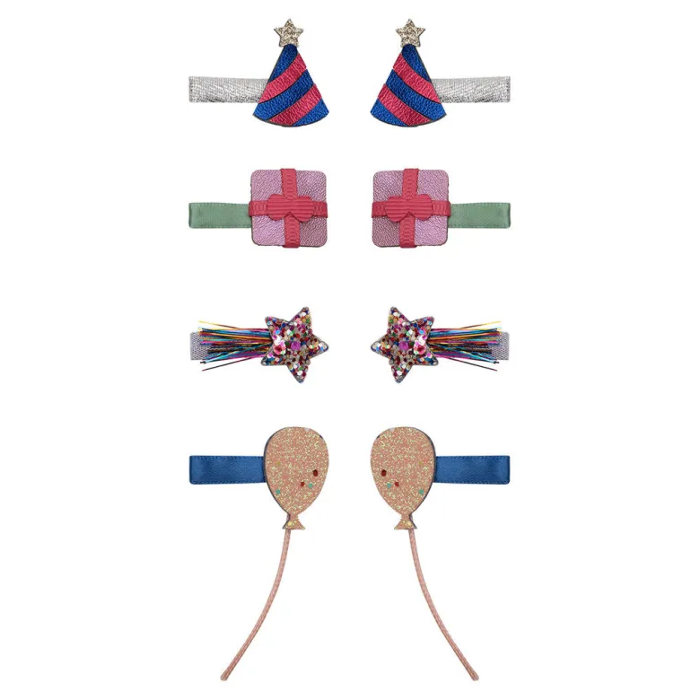 Mimi & Lula Hair Accessories, 8 Hair Clips - Mini Birthday Party Dancing Queen
