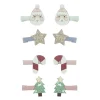 Mimi & Lula Hair Clips, Set of 8 - Mini Santa Christmas