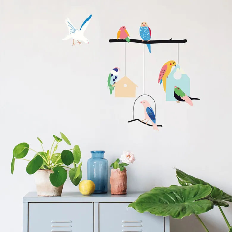 Mimi lou Wall Sticker, Birds and Houses