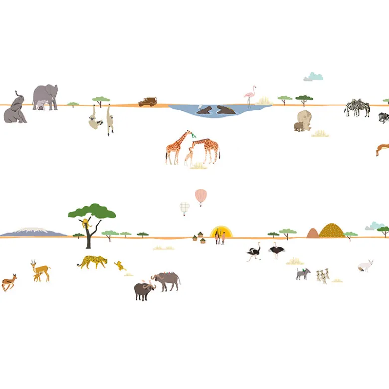 Mimi Lou Wall Sticker Border, Liv - Safari