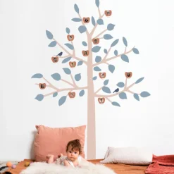 Mimi Lou Wall Sticker, Giant Family Tree - Baby Blue