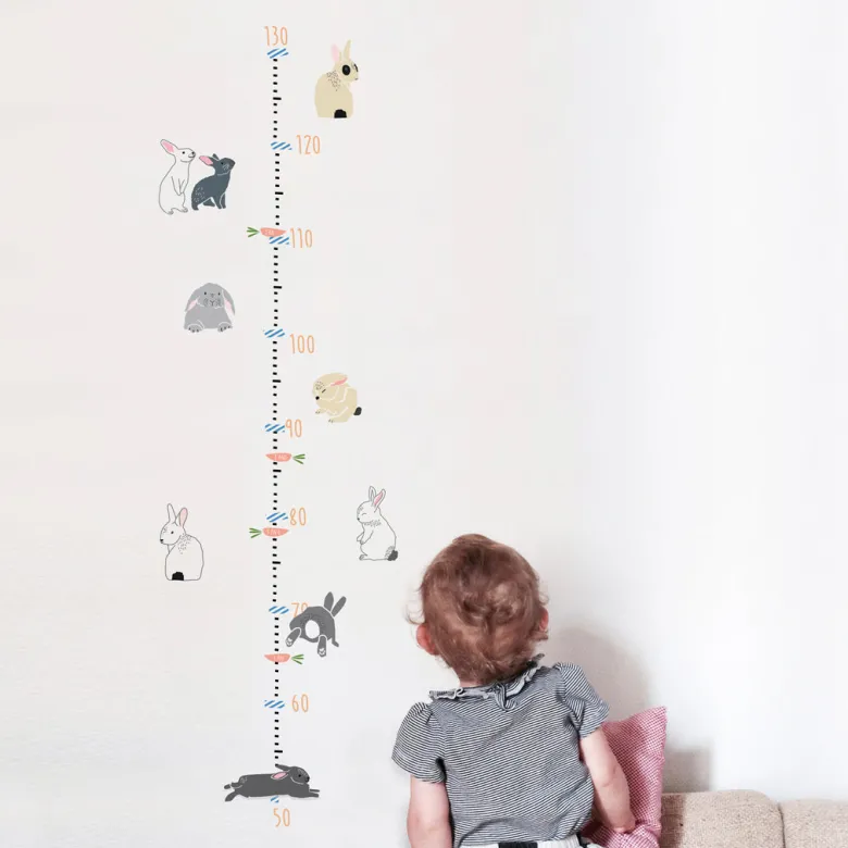 Mimi Lou Wall Sticker, Growth Chart - Bunnies