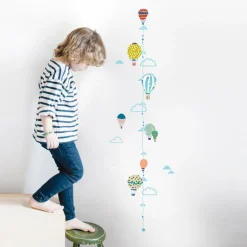 Mimi Lou Wall Sticker, Height Chart - Hot Air Balloons