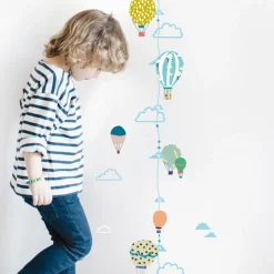 Mimi Lou Wall Sticker, Height Chart - Hot Air Balloons