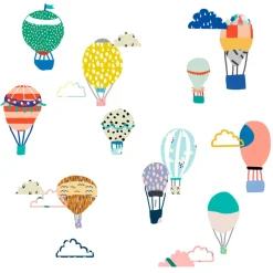 Mimi Lou Wall Sticker, Small Hot Air Balloons