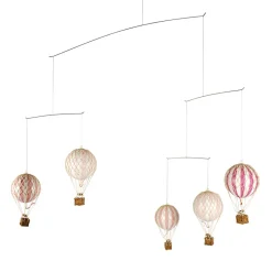 Mobile with Hot Air Balloons in Pink Shades