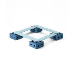 Modu Balance Track, Wooden Balance Beam with Foam Blocks, Activity Toy - Deep Blue / Sky Blue