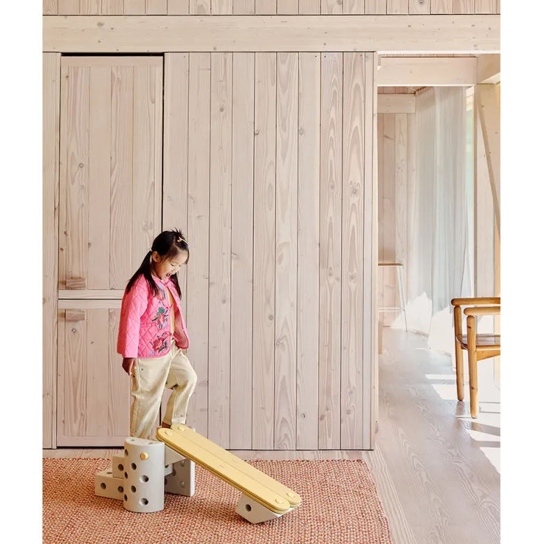 Modu Beams Wooden Balance Beams, Activity Toy - Sand Grey/Honey Yellow