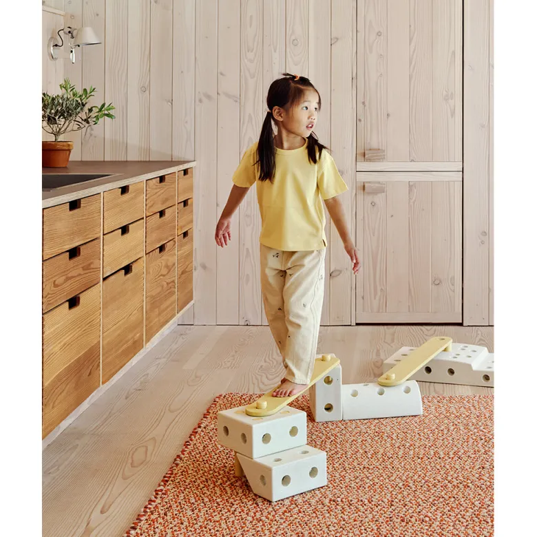 Modu Beams Wooden Balance Beams, Activity Toy - Sand Grey/Honey Yellow
