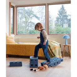 Modu Building Toy in Foam, Dreamer Set, 34 Pieces - Deep Blue/Sky Blue