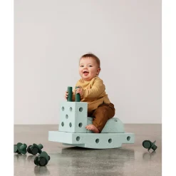 Modu foam building toy, Curiosity set, 14 pieces – Ocean mint/Forest green