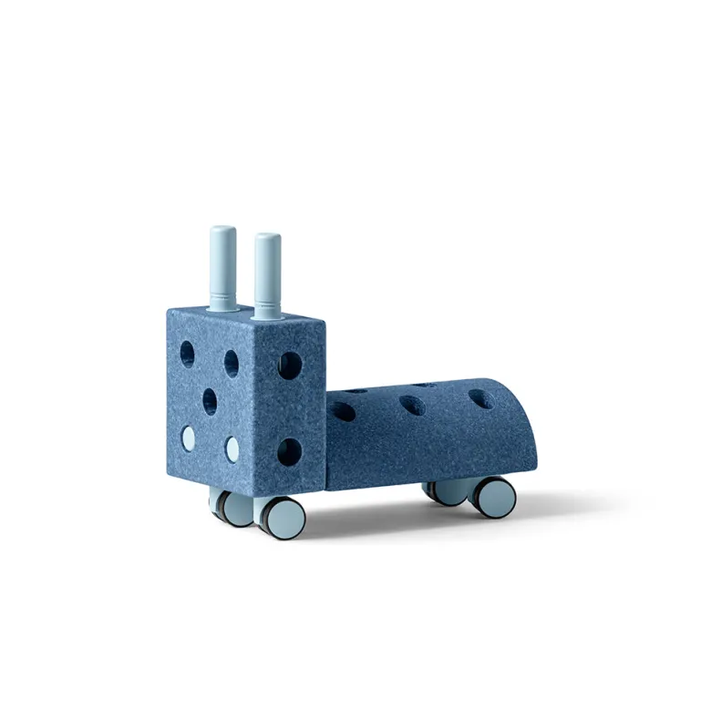 Modu Tiny Ride, Foam Activity Toy, 10 Pieces - Deep Blue/Sky Blue