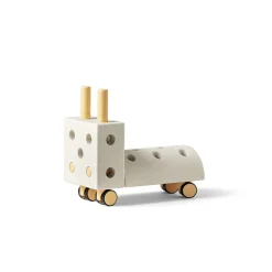 Modu Tiny Ride, Foam Activity Toy, 10 Pieces - Sand Grey / Honey Yellow