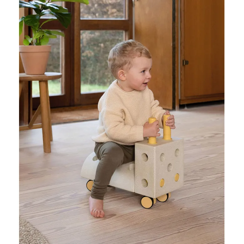 Modu Tiny Ride, Foam Activity Toy, 10 Pieces - Sand Grey / Honey Yellow