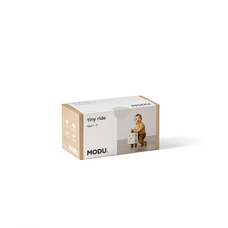Modu Tiny Ride, Foam Activity Toy, 10 Pieces - Sand Grey / Honey Yellow