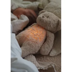 Moonie 2.0, Organic Humming Bear with Pink Noise and Lamp - Cappuccino